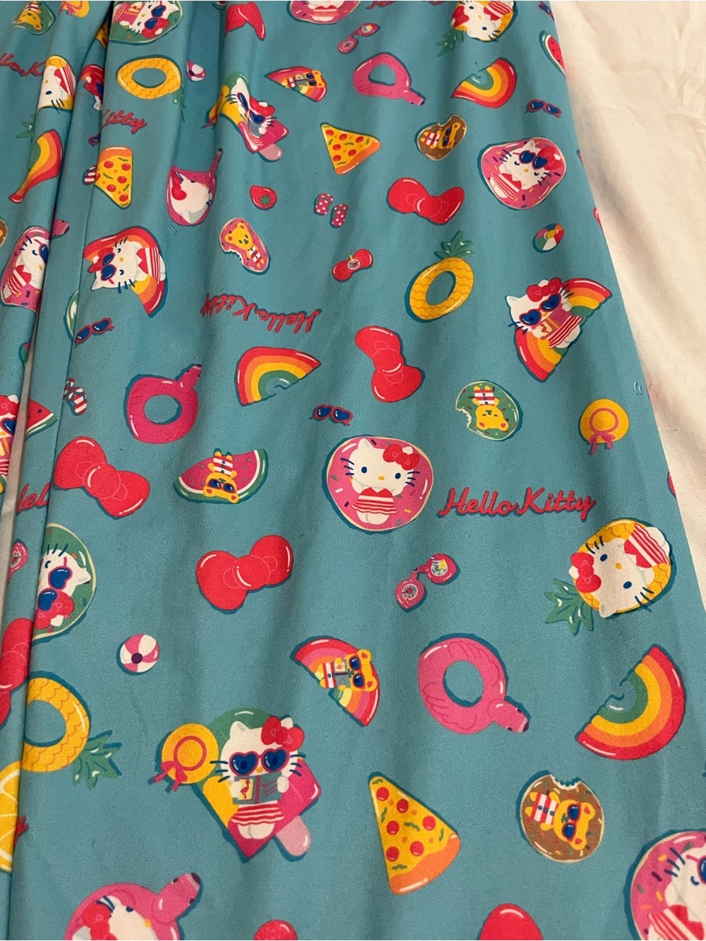 Hello Kitty Teal Lounge Pants with Pink & Yellow Accents Women’s Size XL - Picture 2 of 4